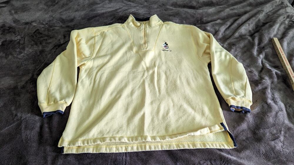Walt Disney World Womens Yellow Pullover Sweatshirt Minnie Mouse Large